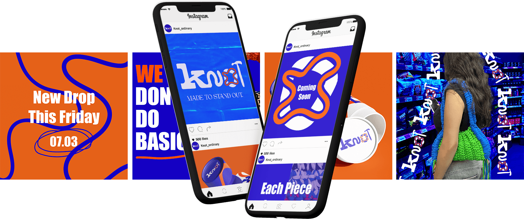 Knot — full campaign sheet, posts and mockups